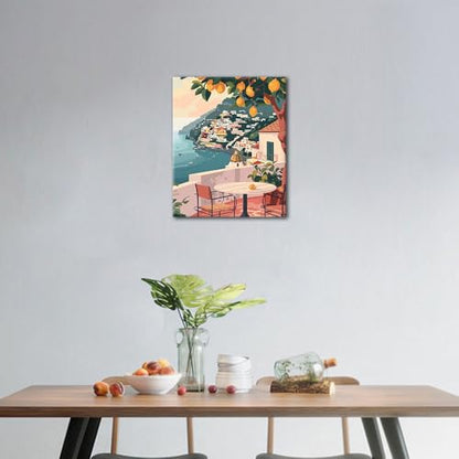 TUMOVO Paint by Number for Adults, Lemon Tree Balcony Landscape Art - color: Balcony