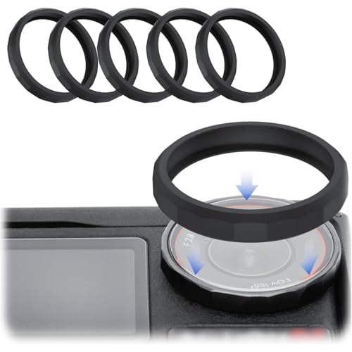 JJC 5Pcs Lens Silicon Ring for DJI Osmo Action 5 Pro 4 3,Protect Lens Edge - color: 5Pcs Silicone Lens Protective Ring