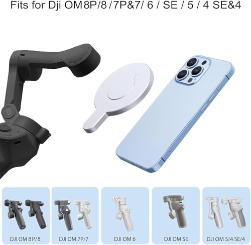 Magnetic Quick-Release Mount Phone Holder Clamp Adapter Clip For DJI Gimbal - color: Silver