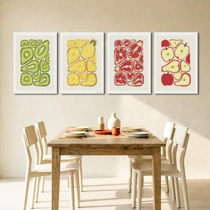 DOTSOPS 4Pcs Fruit Slices Diamond Painting Kits for Adults Round Full Drill - color: Fruit slices