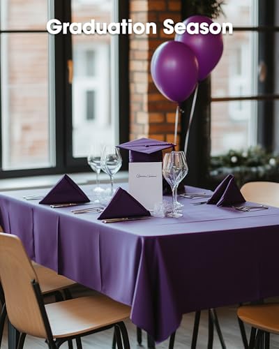Pureegg Plastic Table Cloth Disposable 6 Pack, 54 x 108 Inch, Purple - color: Purple, size: 54" X 108" Rectangle
