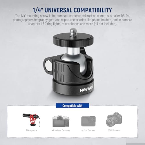 NEEWER Basics Mini Ball Head, Portable Tripod Head Camera Mount Adapter - style: GM01