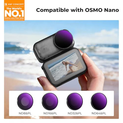 K&F CONCEPT ND/PL Filter Set Compatible with DJI Osmo Nano - style: ND8&PL+ND16&PL+ND32&PL+ND64&PL