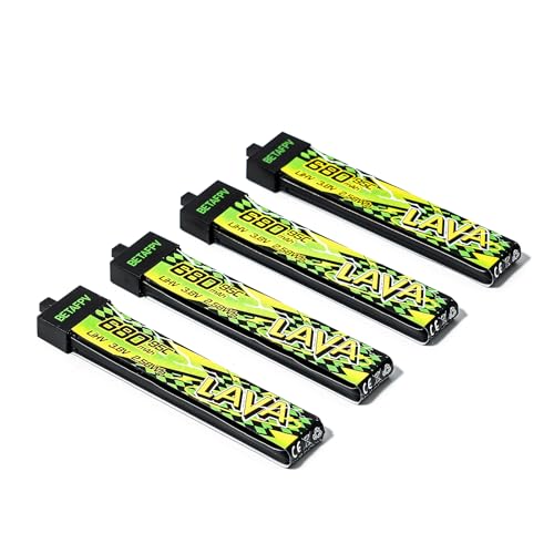 BETAFPV 4pcs Lava II 680mAh 1S Battery 3.8V 95C LiHV for FPV Quadcopter