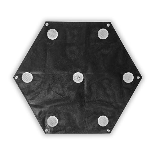 Sky High Bull's-Eye 24” LiDAR Ground Control Point GCP - UAV Aerial Target for LiDAR Mapping & Surveying (6 Pack) Retro-Reflective Black Hexagon with Center Eyelet for Aerial Mapping & Photogrammetry - size: 24in LiDAR Hexagon (6)