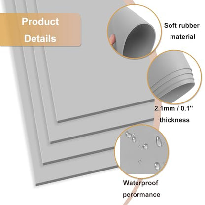 4 Pack A4 Rubber Stamp Sheets for Artistic Stamp Creations, 8.5 x 11 Inch Soft Light Gray Rubber Stamp Sheets for Laser Engraving Machine, Elevate Your DIY Projects with Precise, by KUKLIPJIM