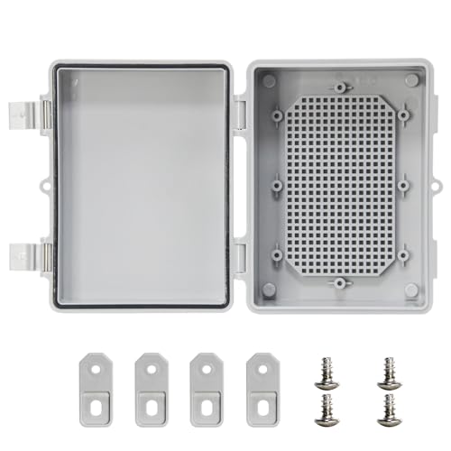 Electrical Box,Waterproof Electrical Junction Box IP66 ABS Electrical Junction Box, Dustproof Weatherproof Case with Mounting Plate for Outdoor Indoor Wiring Projects Gray Cover 7"x5.1"x3.5" - color: Grey Cover, size: 7"x5.1"x3.5"