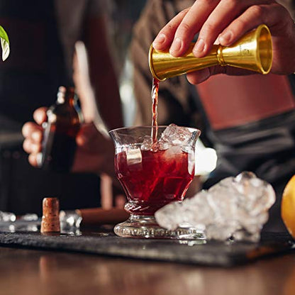 Homestia 2 Pack Jigger for Bartending, 2 OZ 1 OZ Double Cocktail Jigger - color: 2-Pack Gold