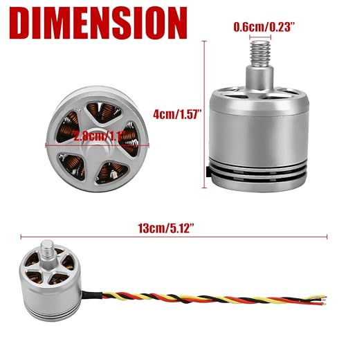 4PCS Brushless Motor 2312A (2CW and 2CCW) 800KV Replacement Drone Accessories for DJI Original Phantom 3 Brushless Motor for Multi-axis Aircraft DIY Replaceable (Used)