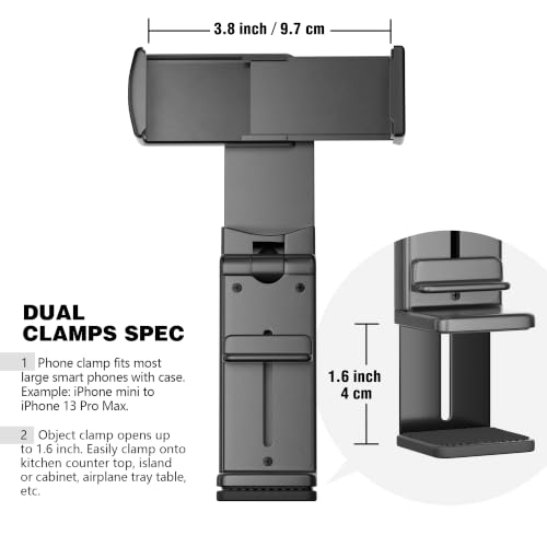 Perilogics Universal Airplane Phone Holder Mount, Plane Travel Essentials - color: Black