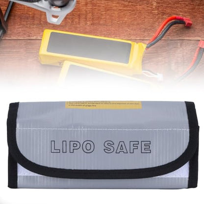 7.28x2.95x2.36in Fireproof Storage Bag Hook and Loop Fasteners Secure Enclosed Design High Temp Resistance Pouch for LIPO Battery