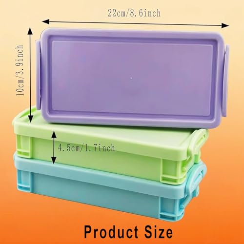 3PCS Brushes Storage Box Paint Brush Drawing Pen Container with Buckle Design Organizers Drawing Tools Storage Box