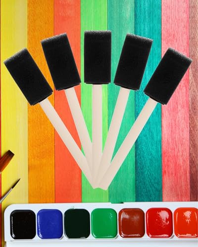 WAFJAMF 10 Pack Poly Foam Paint Brushes 1 Inch Sponge Painting Set Black - size: 10 Pcs