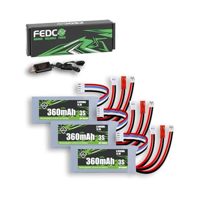 3S Lipo Battery 11.1V 360mAh Various Plugs Rechargeable RC Battery - size: 360mah 11.1V