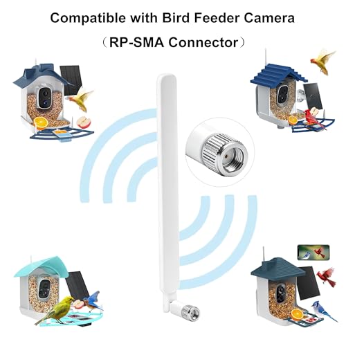 External Smart Bird Feeder Replacement WiFi Antenna with RP-SMA Male Connector for NETVUE Birdfy and More Bird Feeder, Increase WiFi Range, Slinkdsco - style: Paddle Antenna