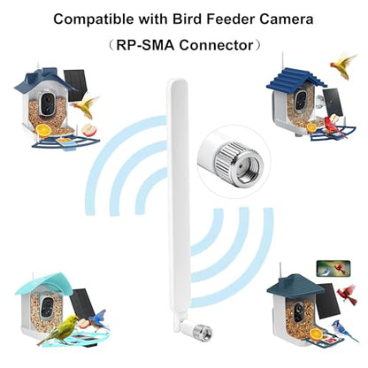 External Smart Bird Feeder Replacement WiFi Antenna with RP-SMA Male Connector for NETVUE Birdfy and More Bird Feeder, Increase WiFi Range, Slinkdsco - style: Paddle Antenna