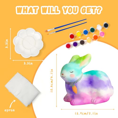 Paint Your Own Bunny Lamp Kit, DIY Rabbit Night Light Craft Kits for Kids - color: Bunny Lamp
