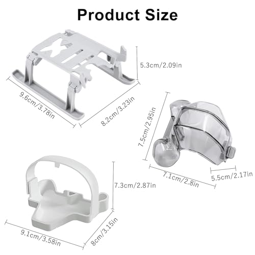 Mini 4 Pro Accessories Bundle: with Propellers Blades Guard Landing Gear Gimbal Protector Leg Extensions Props Holder Strap Lens Cover for DJI Mini 4 Pro Drone Accessories Set