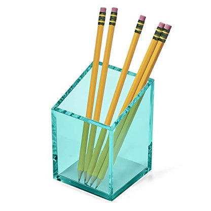 OfficeGoods Acrylic Pen and Pencil Holder, Green - color: Green