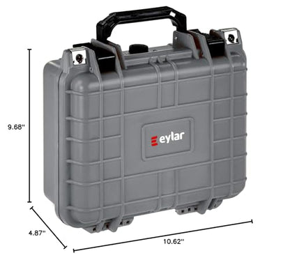 Eylar Small 10.62" Gear, Equipment, Hard Camera Case Waterproof with Foam TSA Standards (Gray) - color: Gray