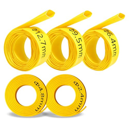 5-Size Heat Shrink Tubing Kit: 3:1 Adhesive Lined, Marine Grade Waterproof, Insulated Sealed, Oil-Proof & Wear-Resistant, 10-Foot Total Length - for Home Use & Industrial Applications (Yellow) - color: Yellow