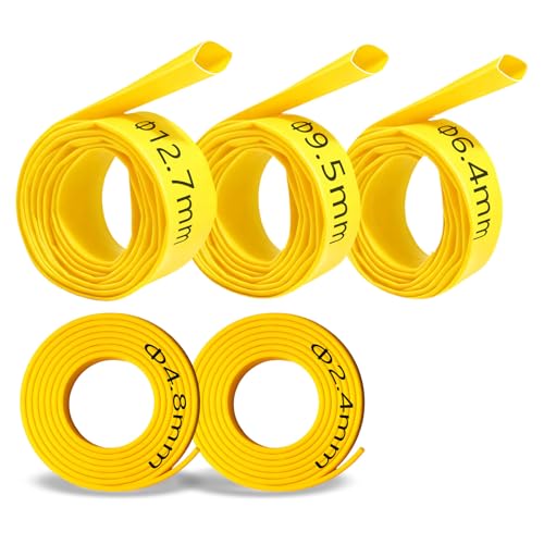 5-Size Heat Shrink Tubing Kit: 3:1 Adhesive Lined, Marine Grade Waterproof, Insulated Sealed, Oil-Proof & Wear-Resistant, 10-Foot Total Length - for Home Use & Industrial Applications (Yellow) - color: Yellow