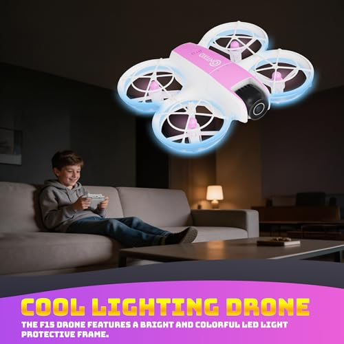 Contixo F15 Astro Mini Drone with 2.4" Screen Remote – 720P HD Dual Camera, Live Video Display, Optical Flow Hover, One-Key Takeoff/Landing, 360° Stunts, 2 Batteries, Beginner Drone for Kids & Adults - color: Pink