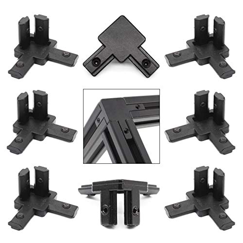 8Pcs 2020 Aluminum Extrusion T Slot Corner Bracket 20 Series Extruded Hardware 3 Way Tri Connector with Set Screw for 20/20 2040 T V Slot Black Aluminum Profile Frame Fitting - style: 8Pcs Tri Bracket with Screw
