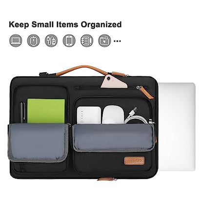 MOSISO 360 Protective Laptop Shoulder Bag, 14 inch Computer Bags - color: Black, size: 14 inch
