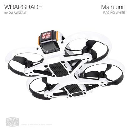 WRAPGRADE Skin Stickers Compatible with DJI Avata 2 (Racing White)