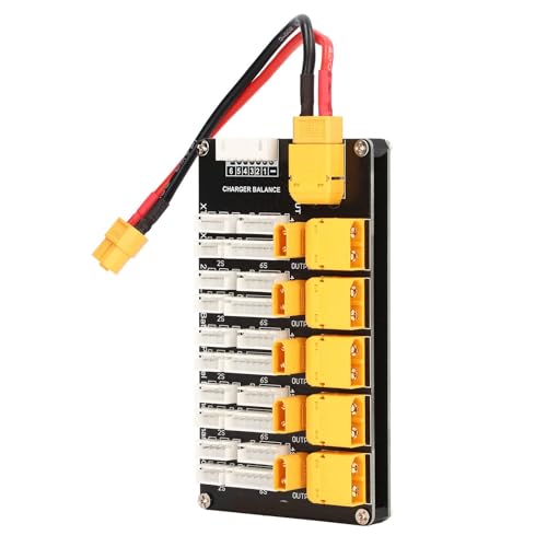 Parallel Charging Board with XT30/XT60 Plugs - Simultaneous Multi-Lipo Battery Charger for 2-6S Packs, Compatible with Balance Chargers