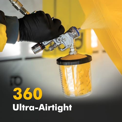 Disposable Paint Spray Gun Cups 28 Ounce(800ML)，45 Disposable Paint Cup with Lids, 1 Hard Cup with Retainer Ring, 20 Plugs & 1 Stirrer for HVLP/LVLP Guns - size: 28 Ounce Kit-45PCS