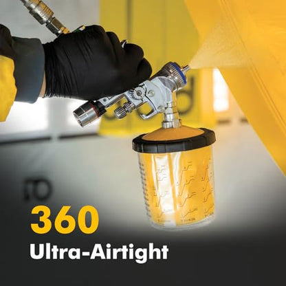 Disposable Paint Spray Gun Cups 28 Ounce(800ML)，45 Disposable Paint Cup with Lids, 1 Hard Cup with Retainer Ring, 20 Plugs & 1 Stirrer for HVLP/LVLP Guns - size: 28 Ounce Kit-45PCS