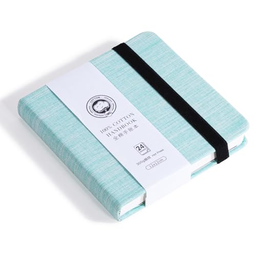 Lightwish Square Watercolor Journal,100% Cotton 24 Sheets Hot Press - color: Light Green