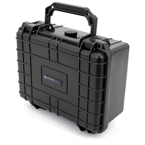 CASEMATIX 9" Waterproof Hard Case with Customizable Foam for Portable Electronics, Tools and Accessories - Hard Shell Plastic Case with Pre-Diced Travel Case Foam Interior - size: 9"