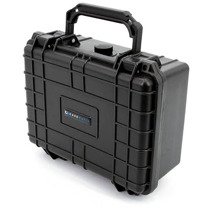 CASEMATIX 9" Waterproof Hard Case with Customizable Foam for Portable Electronics, Tools and Accessories - Hard Shell Plastic Case with Pre-Diced Travel Case Foam Interior - size: 9"