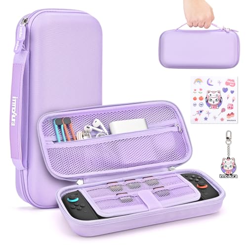 innoAura Switch 2 Carrying Case for NS Switch 2 (2025), with 9 Game Card Slots, Protective Travel Storage Case, Cute Pendant and Sticker, Purple - color: Purple, size: for Switch 2 (2025)