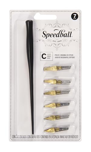 Speedball C-Series Lettering Pen Set - 1 Penholder w/ 6 Nibs - style: Calligraphy Pen Sets