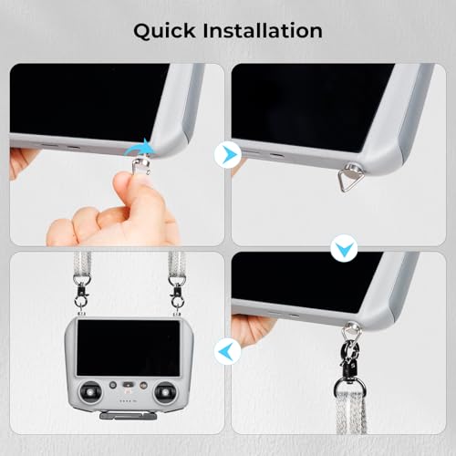 SMALLRIG Shoulder Strap for DJI RC, RC 2, RC Pro, and RC Pro2, Featuring Silicone Protection, Screw Connection, Widened Shoulder Strap, and Quick-Release Design - 5978