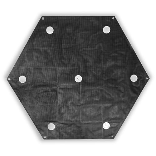 Sky High Bull's-Eye 48” XL LiDAR Ground Control Point GCP - UAV Aerial Target for LiDAR Mapping & Surveying (6 Pack) Retro-Reflective Black Hexagon with Center Eyelet for Mapping & Photogrammetry - size: 48in LiDAR Hexagon (6)
