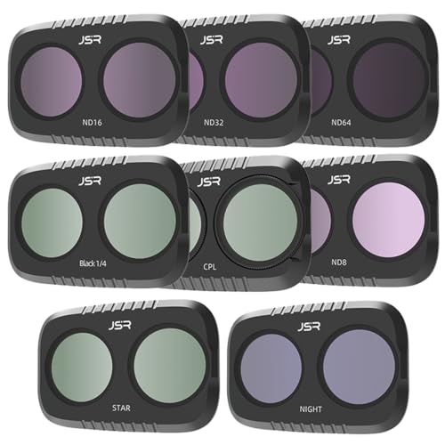 Coyktonty Lens Filter for DJI Osmo Pocket 4P,Waterproof, Oil-Resistant(Star+CPL+ND8 16 32 64+Night+Black 1/4) - color: STAR+CPL+ND8 16 32 64+NIGHT+Black 1/4