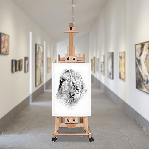 56 to 91" Adjustable Large Movable Artist Studio Easel Wooden Art Stand H-Frame