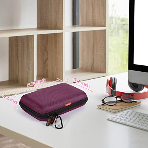 Shockproof Hard Shell Carrying Case, Large Capacity Storage Pouch Bag - color: Z Black and Deep Purple