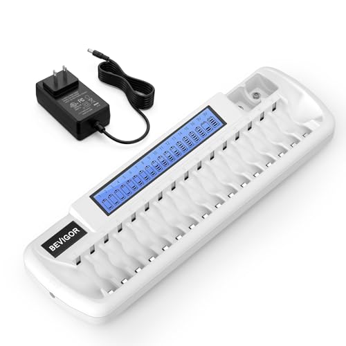 BEVIGOR AA AAA Battery Charger, Batteries Not Included - size: 18 Bay Charger