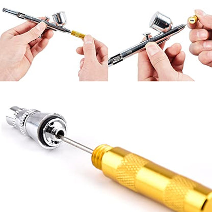 Joyangy Airbrush Cleaning Kit 5 Needles 5 Brushes Spray Gun Cleaner - size: 11pcs