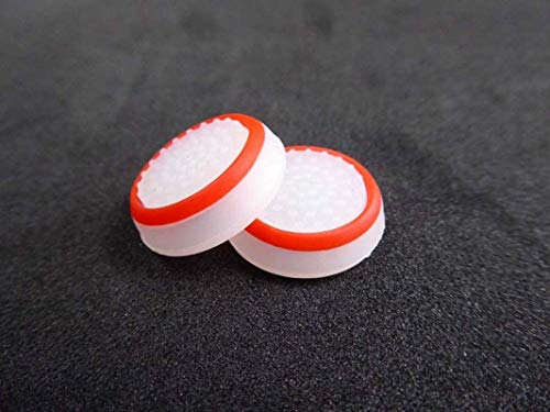 Silicone Thumb Stick Joystick Cap Analog Grip Thumbsticks Cap Cover Case for Switch NS Controller (White-Red) - color: White-Red