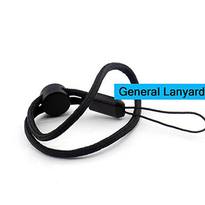 YOUOWO 5Pack Nylon Lanyards with Buttons,Adjustable Length(Black) - color: 5 Pack-black