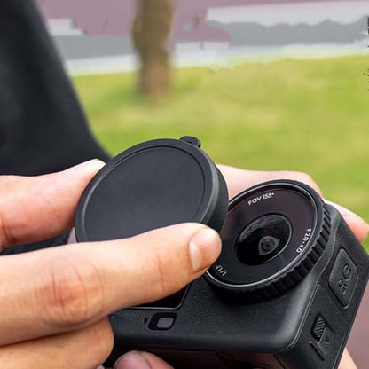 2PCS Camera Lens Caps for DJI Osmo Action 6 Silicone Lens, Compatible with DJI Osmo Action 6, Washable Anti Loss Cover with Lanyard Hole (Black)
