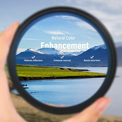 NEEWER 58mm Polarizer Filter 30 Layer Multi Resistant Nano Coated Circular Polarizing Filter(CPL) with HD Optical Glass/Ultra Slim Frame, Reduce Glare/Enhance Contrast/Reduce Reflection - size: 58mm