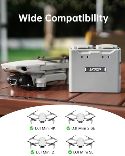 LKTOP Replacement DJI Mini 4K Battery Charging Hub, Mini 2/SE Fast Charger for DJI Mini4K/Mini2 Series Drone Accessories USB-C Power Adapter, Parallel Charge Dual Batteries, Charging Discharging Mode